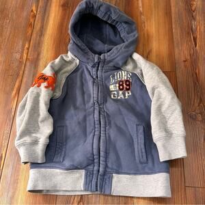 Gap Toddler Full Zip Hoodie Varsity Jacket Lions Size 3T